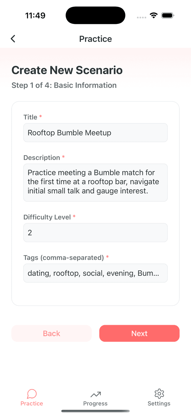 Customize scenario